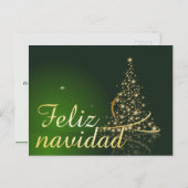 navidenyo verde con arbol de navidの動機。 シーズンポストカード (正面/裏面)