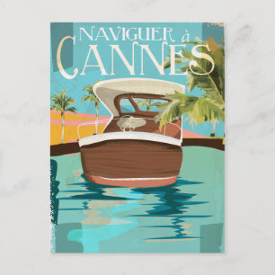 naviguer a Cannes (sail to) Vintage Travelポスター ポストカード
