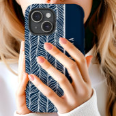 NavyとWhite Herringboneの名前パーソナライズされた。 Case-Mate iPhoneケース