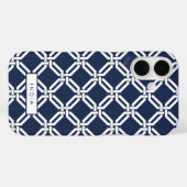 NavyとWhite Octagonのリンクパターン Case-Mate iPhoneケース (裏面 (横))