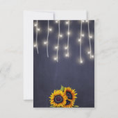 Navy素朴なサンフラワーは日付結婚の セーブザデート (裏面)