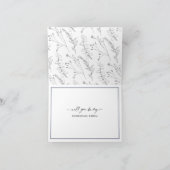 Navy おもしろい BlueのBridesmaidプロポーザルモダン カード (内部)