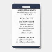 Navy エレガント Blue Employee IDカスタムロゴOCR バッジ (裏面)