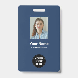 Navy カスタム Blue Employee Photo IDロゴ名バッジ バッジ