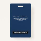Navy カスタム Blue Employee Photo IDロゴ名バッジ バッジ (裏面)