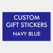 NAVY カスタム BLUE RECTANGLEギフトステッカーテンプレート 長方形シール (正面)