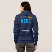 NAVY スタイリッシュ BLUEモダン検証済みブランド パーカ (裏面フル)