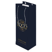 Navy モダン Blue社の企業のビジネスロゴ ワインギフトバッグ (裏面アングル)