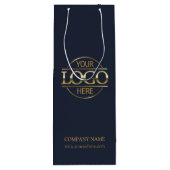 Navy モダン Blue社の企業のビジネスロゴ ワインギフトバッグ (裏面)