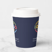 Navy モダン Blue社の企業のビジネスロゴ 紙コップ (左)