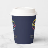 Navy モダン Blue社の企業のビジネスロゴ 紙コップ (左)