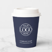 Navy モダン Blue社の企業のビジネスロゴ 紙コップ (裏面)
