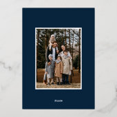 Navy モダン Joy to the World 4 Photo 箔シーズンカード (裏面)