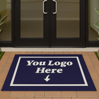 Navy 無地の Blue Business Companyのロ企業のゴ ドアマット