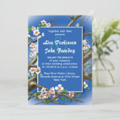 navy – 白結婚花 招待状 (スタンド正面)