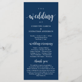 Navy 結婚 Blue Proのモダン結婚式 プログラム