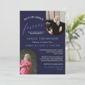 Navy 2オフィス外の写真リタイアメントパーティー 招待状 (スタンド正面)