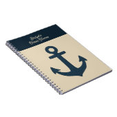 navy Anchor with Monogram Beige Coastal travel ノートブック (右側)