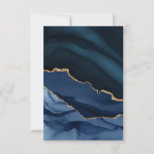 NAVY AND金ゴールドAGATE結婚's THANK YOU NOTE サンキューカード (裏面)