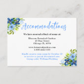 Navy and Baby Blueフローラ結婚の宿泊施設 エンクロージャーカード (正面)