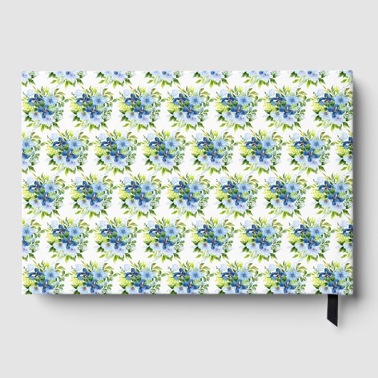 Navy and Baby Blue Floral Wedding ゲストブック (裏面)