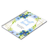 Navy and Baby Blue Floral Wedding Guest Book ノートブック (左側)