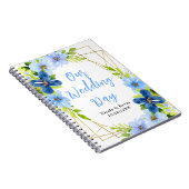 Navy and Baby Blue Floral Wedding Planner ノートブック (右側)