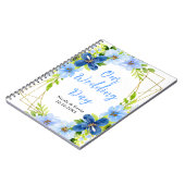 Navy and Baby Blue Floral Wedding Planner ノートブック (左側)