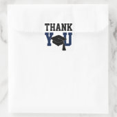 Navy and Black Graduation Thank You スクエアシール (バッグ)