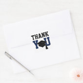 Navy and Black Graduation Thank You スクエアシール (封筒)