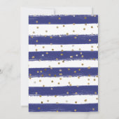 Navy and Blue Summer Flowers and Frame Sweet 16 招待状 (裏面)