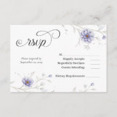 Navy and Blush Floral Wedding RSVP エンクロージャーカード (正面)