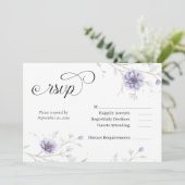 Navy and Blush Floral Wedding RSVP 招待状 (スタンド正面)