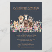 Navy and Brown Dog Service Pet チラシ (正面)