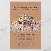 Navy and Brown Dog Service Pet チラシ (裏面)