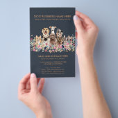 Navy and Brown Dog Service Pet チラシ (ハンドル)