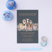 Navy and Brown Dog Service Pet チラシ (シングル)