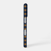 Navy and Brown Plaid Checkered Pattern iPhone 16ケース (右側面)
