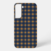 Navy and Brown Plaid Checkered Pattern Samsung Galaxyケース (裏面)
