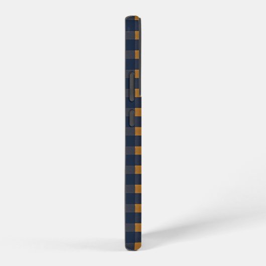 Navy and Brown Plaid Checkered Pattern Samsung Galaxyケース (右側面)