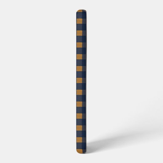 Navy and Brown Plaid Checkered Pattern Samsung Galaxyケース (左側面)