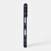 Navy and Brown Plaid Pattern iPhone 16ケース (右側面)