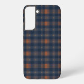 Navy and Brown Plaid Pattern Samsung Galaxyケース (裏面)