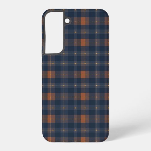 Navy and Brown Plaid Pattern Samsung Galaxyケース (裏面)