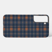 Navy and Brown Plaid Pattern Samsung Galaxyケース (裏面横)