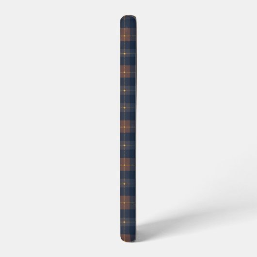 Navy and Brown Plaid Pattern Samsung Galaxyケース (左側面)