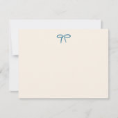 Navy and Cream Simple Bow Personal Stationery ノートカード (正面)