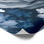 Navy and Dusty Blue Floral Art Poster 3 of 3 ポスター (角)