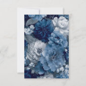 Navy and Dusty Blue Floral Classic Save The Date セーブザデート (裏面)