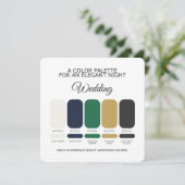 Navy and Emerald Wedding Color Palette Card 招待状 (スタンド正面)